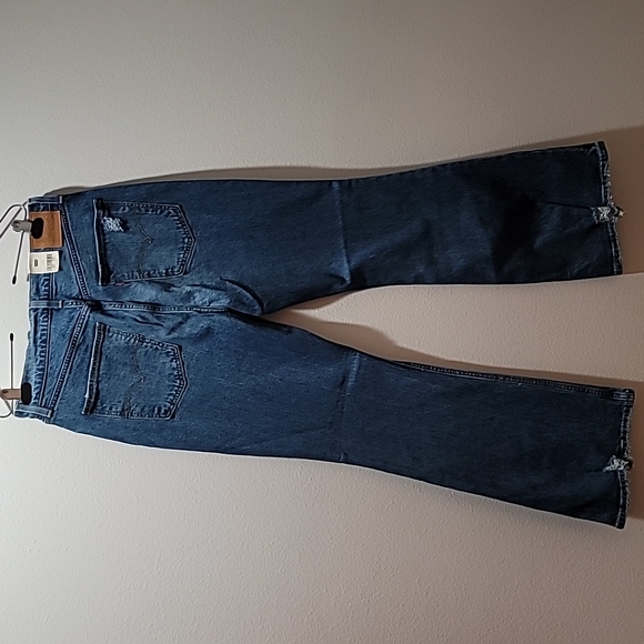 LEVI Blue Jean High Rise Flare Casual Bohemian Hippie 70's Retro Wide Leg Denim - Picture 15 of 16